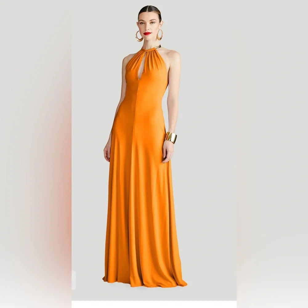 Halston Heritage Orange Maxi Dress - Picture 1 of 10